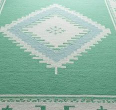 Western Rodeo Boot Wool Rug Handknotted